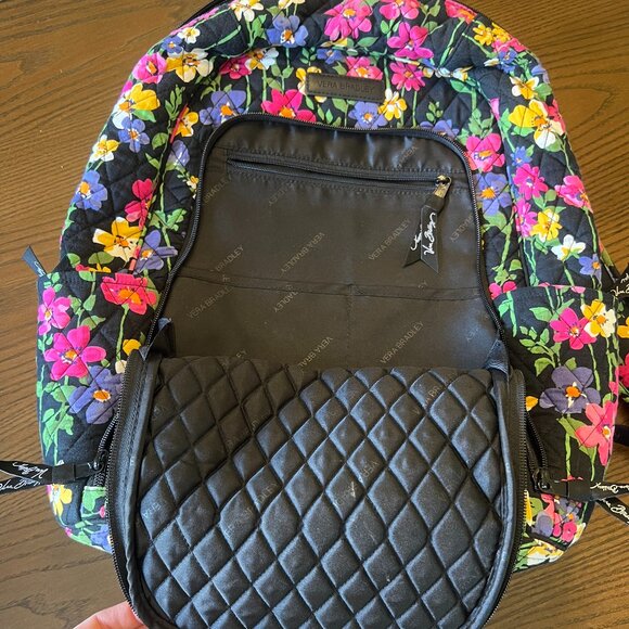 Vera Bradley Wildflower Garden Iconic Campus Backpack Computer Retired Pattern main image 5